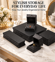 Coffret à bijoux de luxe moderne en cuir PU et daim, personnalisable avec logo, pour bagues, colliers, boucles d'oreilles, bracelets, idéal pour les boutiques