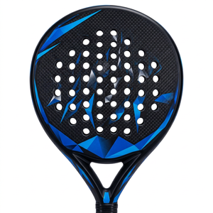 Raquette de padel en fibre de carbone en gros, forme ronde, motif bleu, poignée en caoutchouc antidérapante, légère, utilisation universelle - Product Image 5