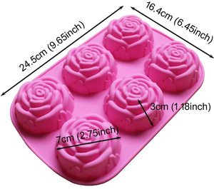 Cetakan Sabun Silikon untuk Buatan Tangan Kue Sabun Jelly Puding Coklat 6 Rongga Berbeda Bentuk Bunga Desain Set 2 - Product Image 2