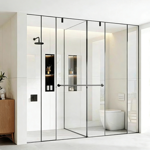 Mampara <span class=keywords><strong>de</strong></span> <span class=keywords><strong>Ducha</strong></span> en Forma <span class=keywords><strong>de</strong></span> T Personalizada, con Marco Delgado, Mampara <span class=keywords><strong>de</strong></span> Vidrio para Baño, Cabina <span class=keywords><strong>de</strong></span> <span class=keywords><strong>Ducha</strong></span> para Renovación <span class=keywords><strong>de</strong></span> Hoteles - Product Image 4