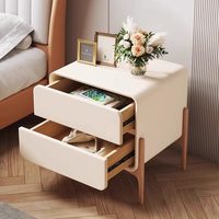 Table de chevet avec tiroir, table de chevet assemblée, table de nuit avec rangement, chambre à coucher, bois massif, moderne, minimaliste, gain de place