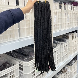 Extensions de cheveux synthétiques au <span class=keywords><strong>crochet</strong></span>, dreadlocks souples en gros, 22 pouces, aspect naturel, pour coiffures Dream Dread - Product Image 1