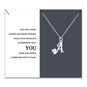 Nuova Collana da Donna 2026 in Acciaio Inossidabile con Ciondolo a Catena Bambù e Iniziale Lettera A - <span class=keywords><strong>Regalo</strong></span> Sportivo di Amicizia <span class=keywords><strong>per</strong></span> <span class=keywords><strong>Figlia</strong></span> e Famiglia - Product Image 1