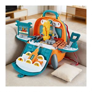 Skill Development <b>Tool</b> <b>Set</b> Wooden Workbench Toolbox Engineer Toy Drill Construction Pretend Play Learning Activity Toy - Product Image 2