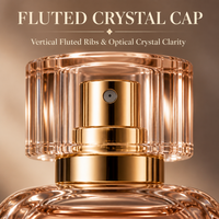 Flacon de parfum vide en verre rose de luxe 50ml 100ml avec bord cannelé et col doré, atomiseur pour femme