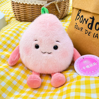 Schattig fruit knuffel, sinaasappel perzik mangosteen durian zacht pluche speelgoed, lief pluche popje verjaardagscadeau groothandel