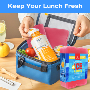 4 PCS Healthy Packers Ice Packs for Lunch <strong>Boxes</strong> &amp; Coolers - <strong>Freezer</strong> Packs- Cooler Accessories for Beach, Camping, Fishing Purple - Product Image 4