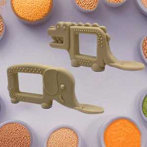 Juego de Cuchara y Tenedor 2 en 1 para Bebés, Libre de BPA, de Silicona Ecológica, para la Primera Etapa de Alimentación, con Diseño de Cocodrilo y Elefante - Product Image 5