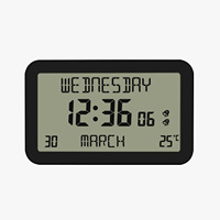 Mini réveil LED de bureau moderne Écran LCD Nouveau réveil numérique multifonction Snooze Veilleuse bleue Calendrier Réveil intelligent