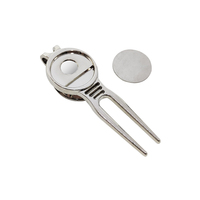 Outil de réparation de divots de golf en alliage de zinc, nettoyeur de rainures, fourche de green, aide à l'entraînement, marqueur de balle avec logo personnalisé