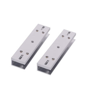 280kg Electromagnetic Lock U Bracket for <b>Frameless</b> Glass Door Aluminum Alloy Support - Product Image 1