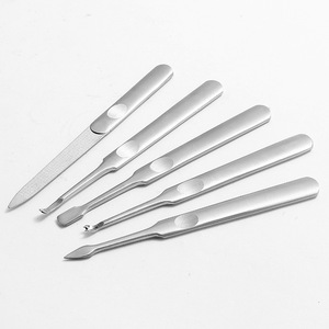 Juego de herramientas de acero inoxidable pulido espejo para uñas: lima de uñas, removedor de cutículas y herramienta para arte de uñas - Impresionante lima de uñas Little Stone y removedor de cutículas - Product Image 3