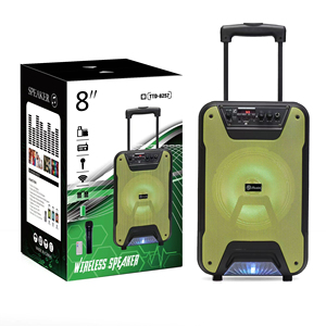 8 Inch Trolley Wireless Portable Party <strong>Dj</strong> Microphone <strong>Speakers</strong> Audio <strong>System</strong> Sound Professional Music Boombox - Product Image 2