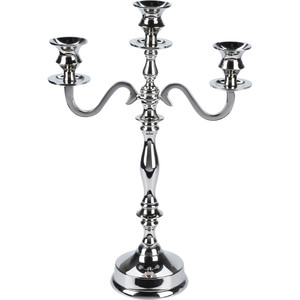 เชิงเทียนอะลูมิเนียมชุบโครเมียม 3 ดวง สูง 39 ซม. - Product Image 1