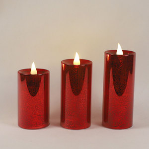 Custom semplicemente bella neve aspetto vetro Led candelabro con Base cilindro di sicurezza decorazioni natalizie elettriche - Product Image 2