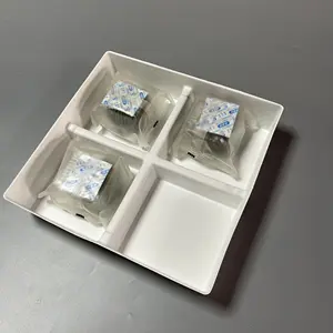 Caja moldeada de fibra de prensa en seco Embalaje de pulpa de bagazo Caja de pulpa de paquete blanco biodegradable