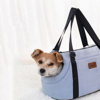Sac de transport moderne pour animaux de compagnie avec tête en extérieur, sangle d'épaule réglable, matière Oxford respirante, fermeture à boucle pour chats et petits chiens, voyage en extérieur