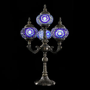 Lampe de table marocaine en verre coloré <span class=keywords><strong>Marrakech</strong></span> 4 Globes, lampe de table ottomane turque en mosaïque - Product Image 5