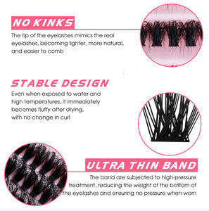 Abestyou 200pcs Mixte 8-16mm Curl <span class=keywords><strong>D</strong></span> 40P Cluster Wispy Individual Lashes Extensions Soft Premade Segment Faux Cils - Product Image 4