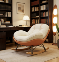 Fauteuil à bascule surdimensionné avec repose-pieds, chaise d'allaitement moderne rembourrée, grand siège coulissant en coton pour chambre à coucher - Vente en gros