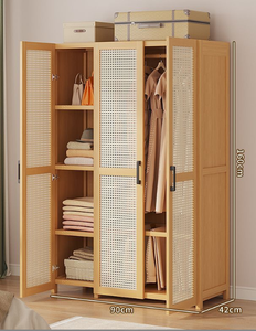 Armadio Moderno di Lusso in Bambù Fatto a Mano con Ante a Battente in Bambù, Guardaroba Sostenibile per Camera da Letto e Soggiorno - Product Image 4