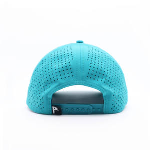 Casquette Turquoise Premium Personnalisée à 6 Panneaux avec Broderie 3D en Relief, Trous Découpés au Laser et Maille Corde pour la Plage, les Activités de Plein Air et le Cyclisme - Product Image 5