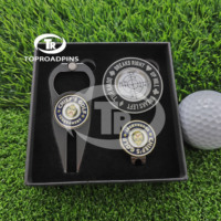 Outil de réparation de divots en métal personnalisé avec logo, marqueur de balle de golf et clip pour chapeau de golf, avec étui – Vente chaude en usine