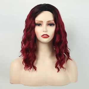 Aishili Dei Capelli di Vendita Calda Sintetico Breve Ombre Rosso Bob Parrucche Afro Breve Ricci Wavy Bob Parrucche Per Le Donne Nere - Product Image 6