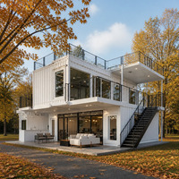 Maison mobile préfabriquée écologique, maison modulaire en conteneur, villa miniature pré-assemblée avec structure en acier, cabane portable