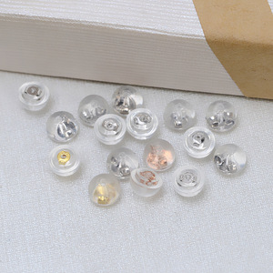 Boucles d'oreilles romantiques en argent S925, clous d'oreilles, capuchons d'oreilles avec zircon et perle, durables, en titane, antidérapants, en silicone, 1561 - Product Image 1