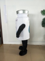 Costume de mascotte en peluche blanche personnalisé en forme de bouteille Blue Sky pour événements publicitaires, adultes, unisexe
