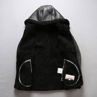 Vêtements de luxe sur mesure manteau de fourrure en peau de mouton véritable animal naturel sweats à capuche d'hiver vestes en jean pour hommes en cuir