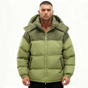 Blouson Bomber Décontracté Tendance Hiver pour Homme en Coton XL, Col Montant Vintage, Fermeture Éclair Avant, Logo, Imperméable Double Face, Chaud et à Capuche - Product Image 1