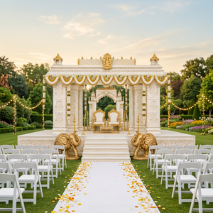 Elegante Decoración de Mandap de Fibra de Vidrio con Temática del Templo Divino Tirupati para Ceremonias de Boda Hindúes - DST EXPORTS Proveedor Mayorista - Product Image 3