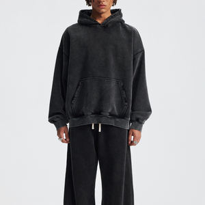 เสื้อฮู้ดดี้ผ้าคอตตอน 100% เกรดพรีเมียม 500gsm ทรงโอเวอร์ไซส์ สไตล์สตรีทแวร์ สกรีนโลโก้แบบพัฟพิมพ์ ผ้าหนา - Product Image 1