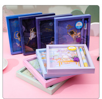2025 dibujos animados lindo conjunto caja de regalo Color página cuaderno chica corazón con bloqueo diario estudiante cuaderno al por mayor