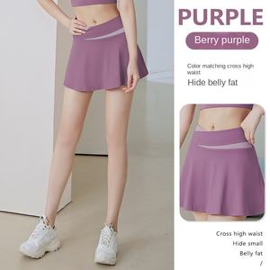 Großhandel Custom Logo Laufs horts 2 in 1 Frauen Tennis Skort Rock Tennis Outfit Plissee Shorts Frauen - Product Image 6