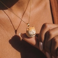 Nouveau Collier Pendentif Photo Animal Personnalisé Vintage Ouvert/Fermé Lapin Poussin Jaune Chiot Breloques Pendentifs pour Femmes