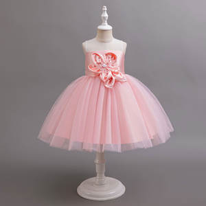Elegant Girl Party <b>Dress</b> <b>One</b> Shoulder Flower Embellished Tulle Gown Kids <b>Birthday</b> Wedding Bridesmaid - Product Image 2