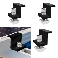 Kits de montage solaire en alliage d'aluminium SECARE SECARE-B36, support de module solaire, pince d'extrémité noire, pince de borne, pince intermédiaire
