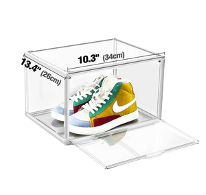 Caja de Almacenamiento de Zapatos Magnética Acrílica Transparente, Plegable y Apilable, con Logotipo Personalizado, en Oferta - Product Image 1