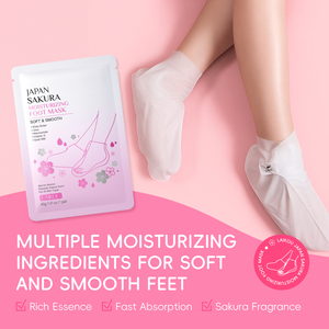 LAIKOU JAPAN SAKURA <span class=keywords><strong>FOOTMASK</strong></span> HYDRATANT Éclaircissant Hydratant Soins de la peau Gommage exfoliant Cosmétique Masque exfoliant pour les pieds - Product Image 2
