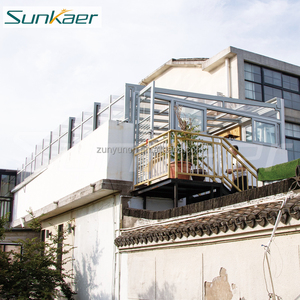 <span class=keywords><strong>Prix</strong></span> usine aluminium véranda toit rétractable abri de jardin d'hiver enceintes de piscine pour Villas enceinte télescopique pour piscine - Product Image 5