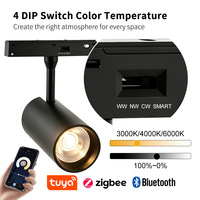 Spot LED magnétique moderne 48V intelligent Tuya Wifi dimmable COB Ra90 en aluminium linéaire encastré pour plafond commercial