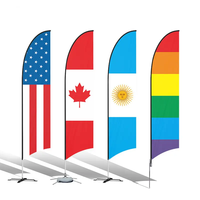 Bandiera nazionale della spiaggia della piuma di alta qualità stampata a doppia faccia per tutto il paese del mondo per le vendite