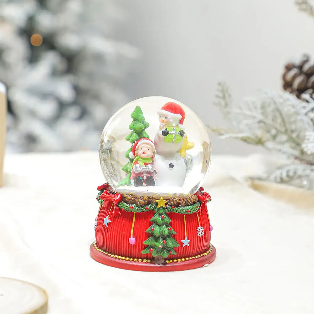 Nuovo Design personalizzato lampada sfera di cristallo globo di neve natale neve uomo di neve globo per feste decorazioni natalizie