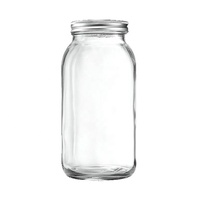 Bocaux en verre de conservation de 1 litre avec couvercles hermétiques et anneaux, bouteilles de fermentation et de mise en conserve, bocaux Mason à large ouverture