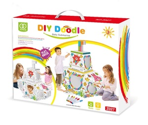 DIY karton Playhouse denizaltı eğitim çocuklar için sanat ve zanaat kapalı açık renk beraberlik Doodle Graffiti oyun seti - Product Image 2