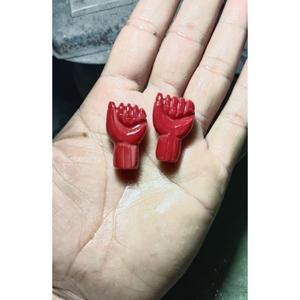 หินควอตซ์ปะการังแดงแกะสลักด้วยมือ ขนาด 20x35 มม. พลอยหลวม หินควอตซ์ปะการังแดงธรรมชาติ หินควอตซ์ปะการังแกะสลัก - Product Image 3