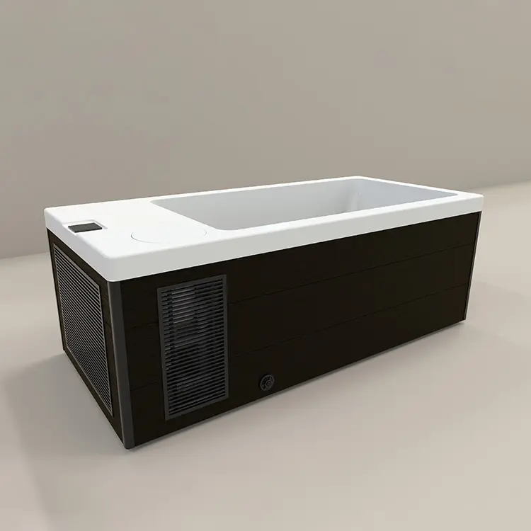 Square Acrylic Cold Water Pool Insulated Cover Outdoor All in Cold Plunge Tub One Piece Ice Bath tub with chiller